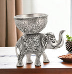 Metal Elephant Dry Fruit Bowl Showpiece, Pack of 1