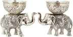 VIBHSA Metal Elephant Dry Fruit Bowl Showpiece Gold Polish for Your Home,Office Table