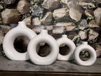 VIBHSA White Vase/Flower Vase/Pampas Grass Vase/Ceramic Vase/Round Shaped Vase/Home Decor Centrepiece/Decor Showpiece Donut Vase 4
