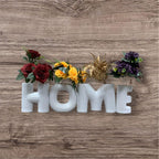 VIBHSA Decorative Home Letter Vases Set, White Ceramic