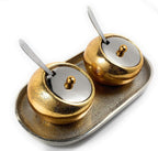 VIBHSA Condiment Pots Set of 2 Golden Dry Snack Bowls