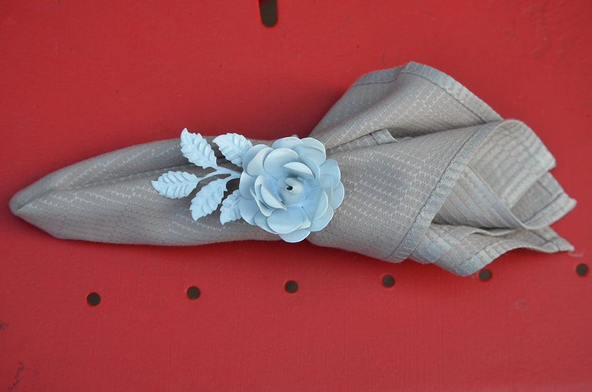 VIBHSA Flower Napkin Rings Set of 8
