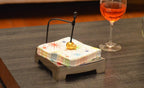 VIBHSA Handcrafted Decorative Napkin Holder Unique Kitchen Party Table Decorations Dinning Table Decor and Accessories Silver Base with Golden Pomegranate Unique Housewarming Gift Idea