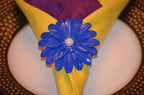 VIBHSA Handcrafted Flower Napkin Rings (Set of 4, Blue)