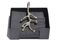 VIBHSA Handcrafted Decorative Napkin Holder for Tables Silver Olive Branch with Bud