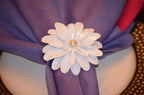 VIBHSA Handcrafted Flower Flower Napkin Rings for Wedding Banquet Birthday Party Napkin Rings Set of 12 (White)