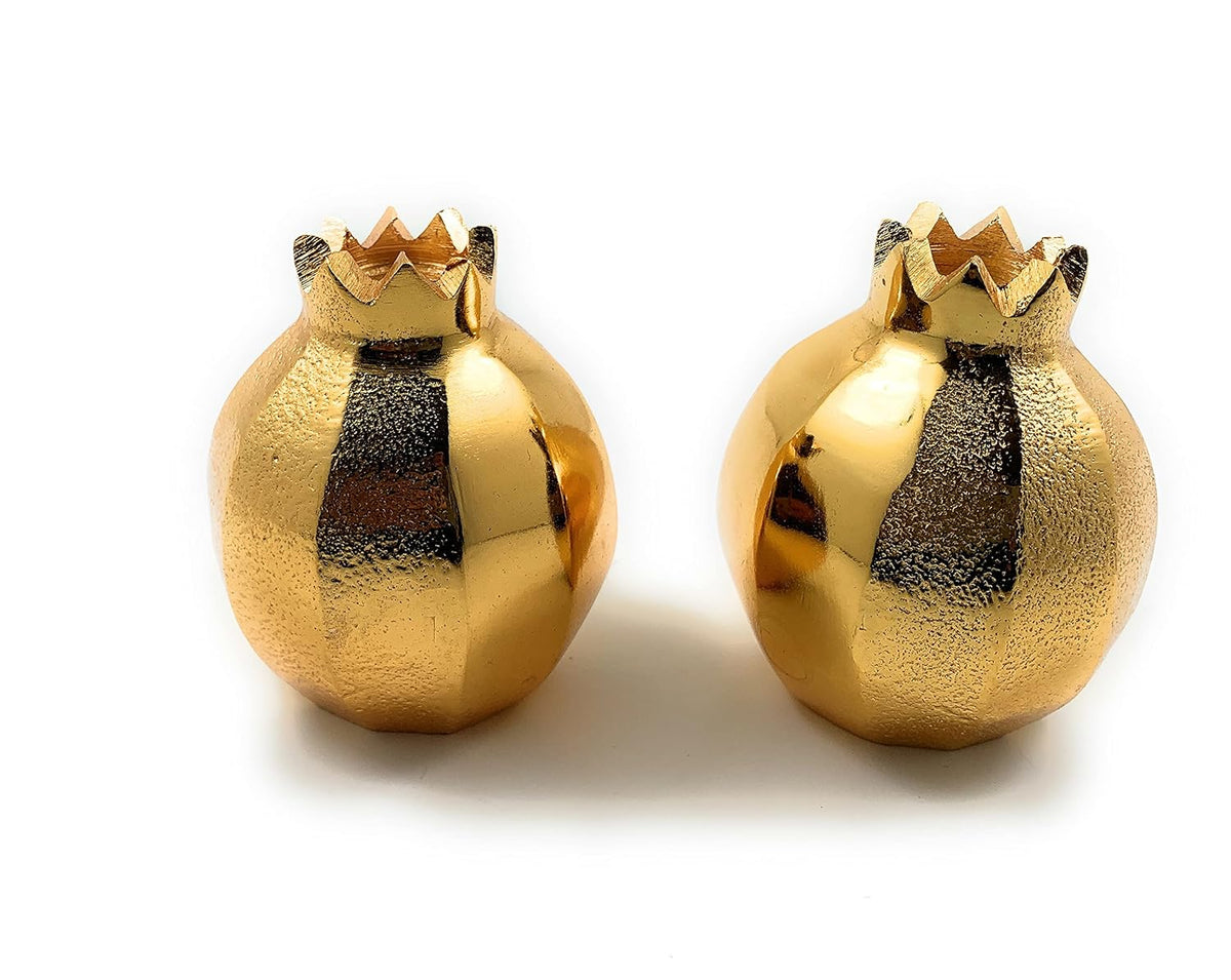VIBHSA Salt and Pepper Shakers Set Kitchen Table Decor Accents (Golden Pomegranate)