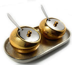 VIBHSA Condiment Pots Set of 2 Golden Dry Snack Bowls