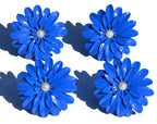 VIBHSA Handcrafted Flower Napkin Rings (Set of 4, Blue)