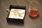 VIBHSA Handcrafted Decorative Napkin Holder for Tables Silver Olive Branch with Bud