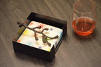 VIBHSA Hancrafted Decorative Napkin Holder for Tables Black Olive Branch with Bud