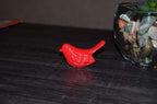 VIBHSA Handcrafted Bird Figurine of Happiness Red Glazed Bird Sculpture Collectible Bird Figurines Symbols of Health & Happiness (Red)