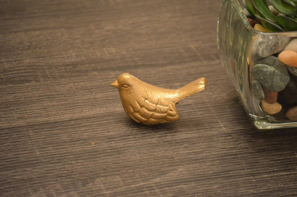 VIBHSA Handcrafted Bluebird of Happiness Home Decor Accents Collectible Bird Figurines Symbols of Health & Happiness (Golden)
