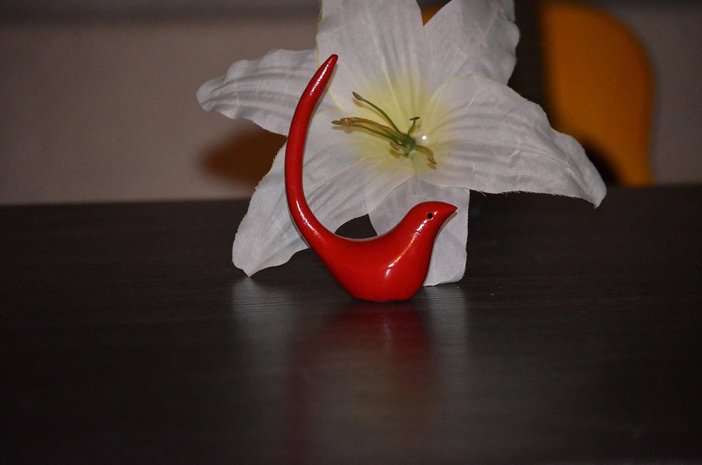 Red Bird Figurine of Health & Hapiness (3.8" H, Aluminum)