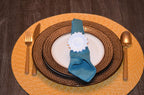 VIBHSA Flower Napkin Rings Set of 4 Handcrafted Décor (White Antique)