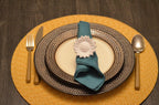 VIBHSA Flower Napkin Rings Set of 4 Handcrafted Décor (White Antique)