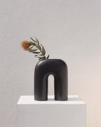 VIBHSA Inverted U Shape Ceramic Minimalist Aesthetic Flower Vase