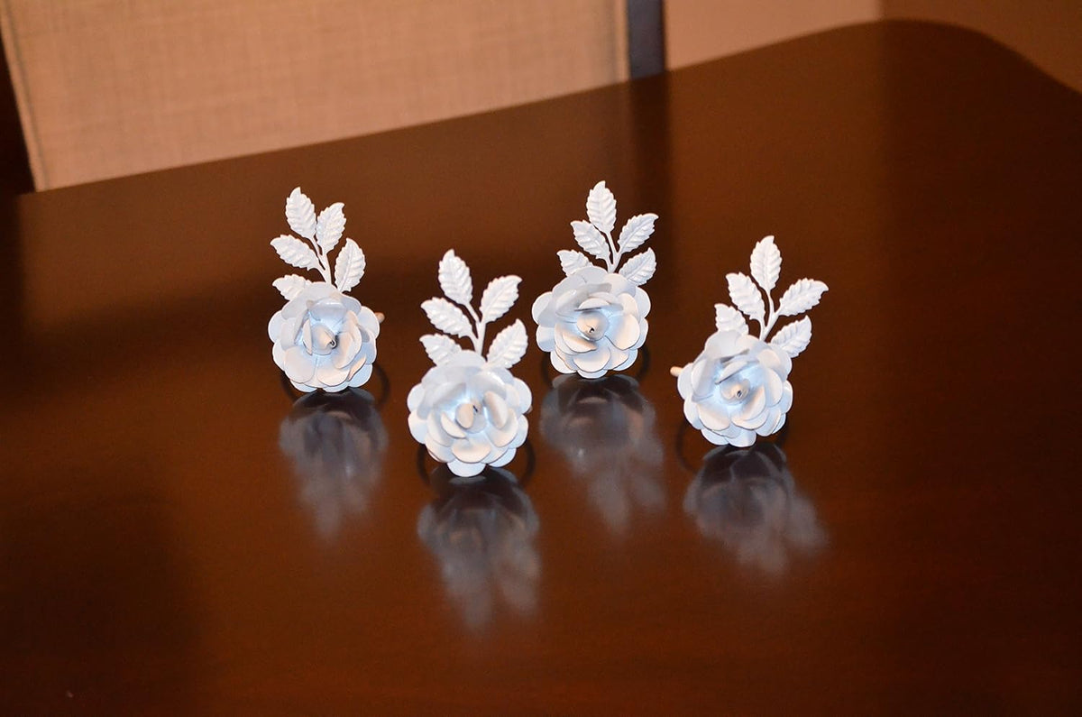 VIBHSA Flower Napkin Rings Set of 8