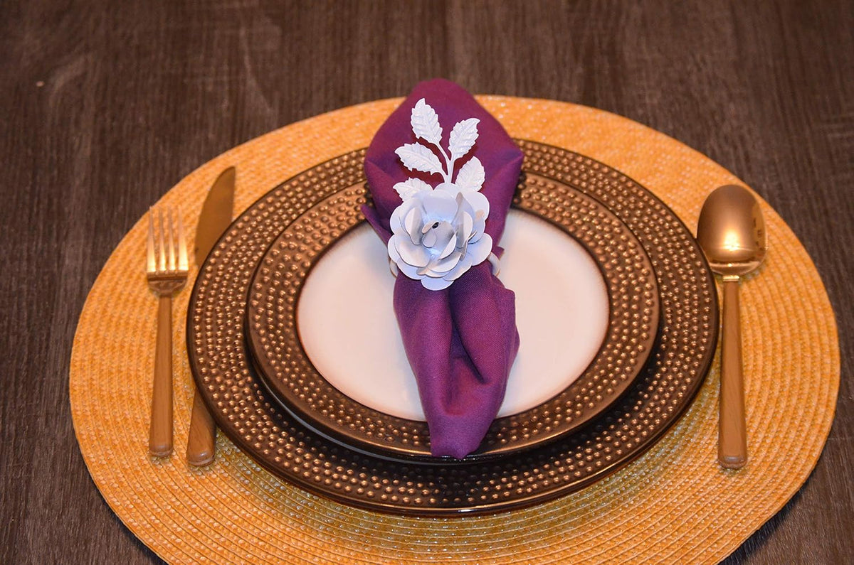 VIBHSA Flower Napkin Rings Set of 8