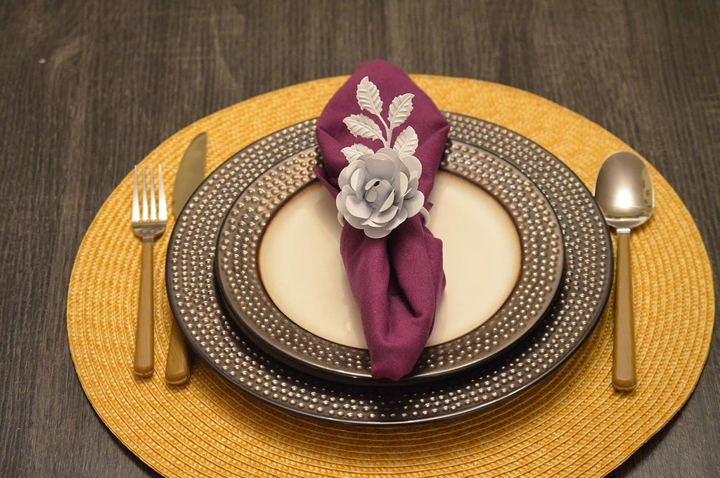 VIBHSA Flower Napkin Rings Set of 8