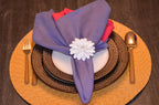 VIBHSA Handcrafted Flower Flower Napkin Rings for Wedding Banquet Birthday Party Napkin Rings Set of 12 (White)