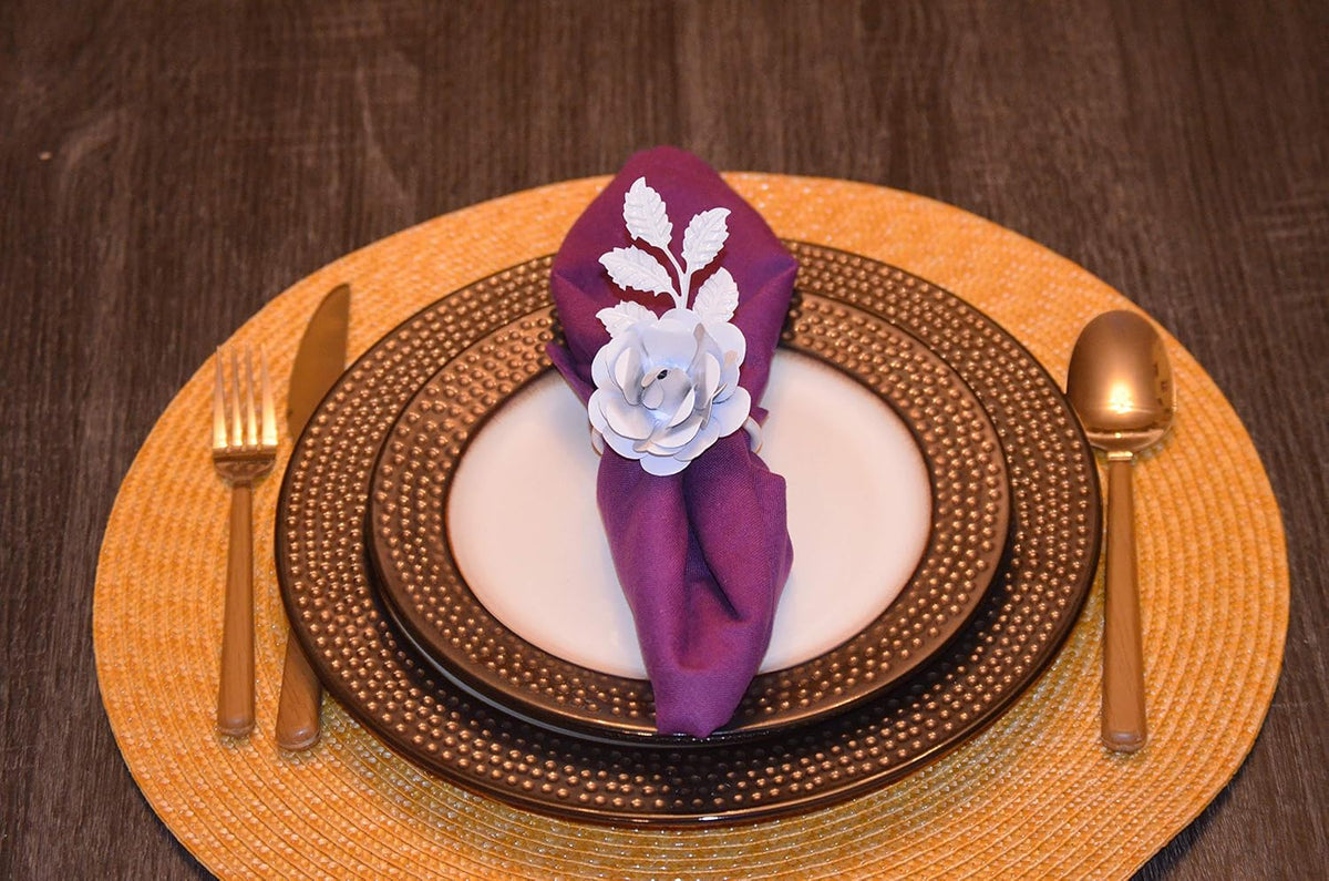 VIBHSA Flower Napkin Rings Set of 8