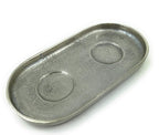 VIBHSA Handcrafted Decorative Tray (Silver Rustic Finish, 9.2"x4.5")